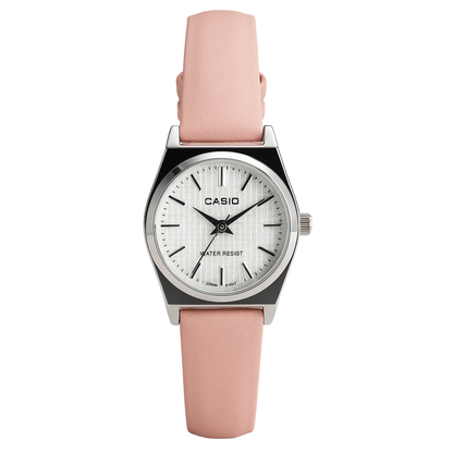 Casio Rose Élégance – Montre Femme Cuir Rose Poudré