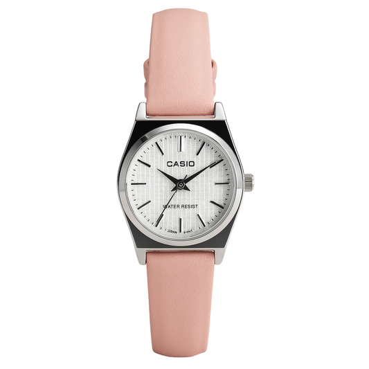 Casio Rose Élégance – Montre Femme Cuir Rose Poudré