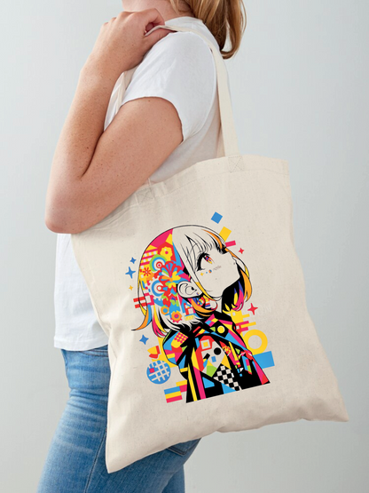 Tote Bag Anime Pop Art - Sac Toile Manga Coloré | Design Kawaii Tunisie