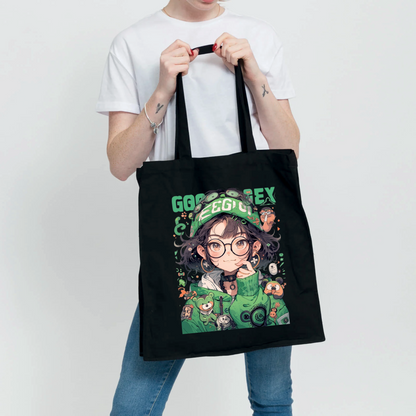 Tote Bag Noir Anime "GGRLEX" - Sac Toile Manga Gamer Style | Kawaii Tunisie