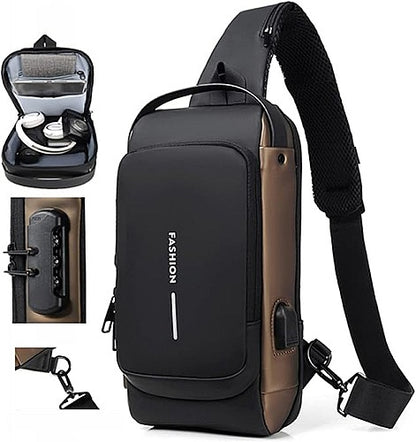 Sac à Dos à Bandoulière Antivol avec Port USB – Design Moderne & Sécurisé