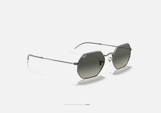 Ray-Ban Hexagonal Métal – Verres Dégradés Gris & Monture Argentée