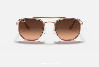 Ray-Ban Hexagonal Double Pont – Monture Or Rose & Verres Bruns Dégradés