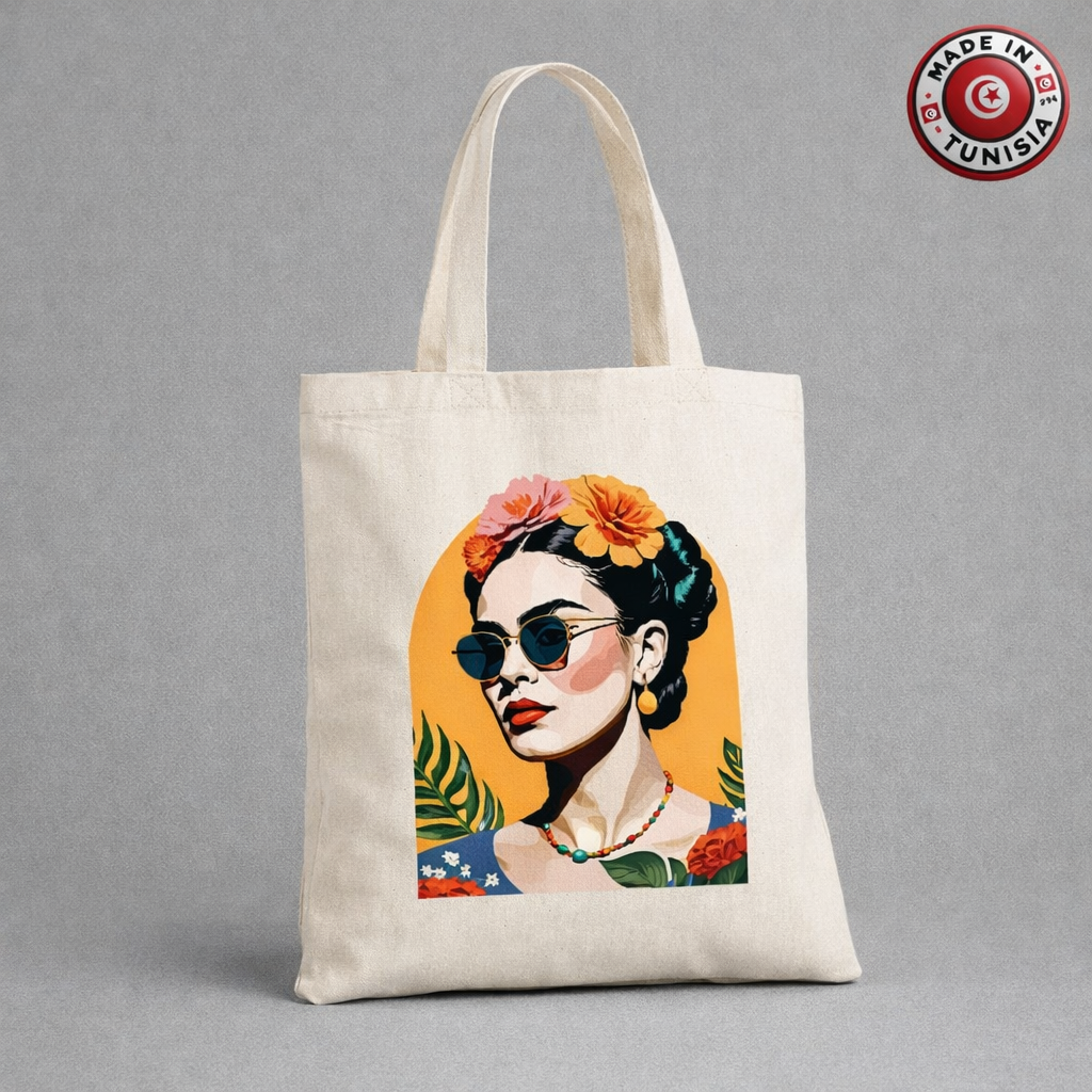 Tote Bag Femme Artistique - Frida Moderne Tunisie | Sac en Toile Réutilisable Made in Tunisia