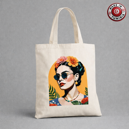 Tote Bag Femme Artistique - Frida Moderne Tunisie | Sac en Toile Réutilisable Made in Tunisia