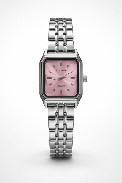 Montre Casio Femme LTP-V007 Cadran Rose Bracelet Acier Inoxydable