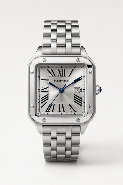 Montre Cartier Style Santos en Acier Inoxydable Argent – Design Classique et Intemporel