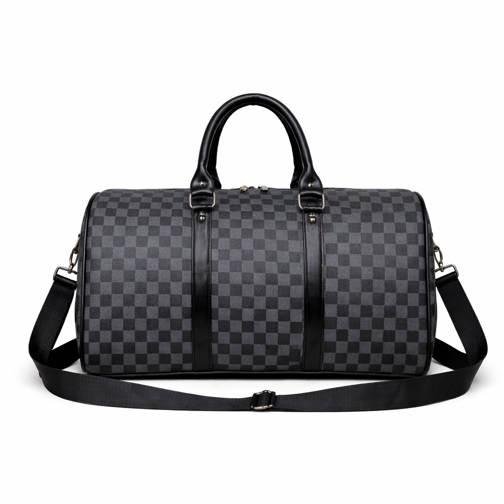 Sac de Voyage Damier Noir - Duffle Bag Luxe Homme | Week-end & Sport Tunisie
