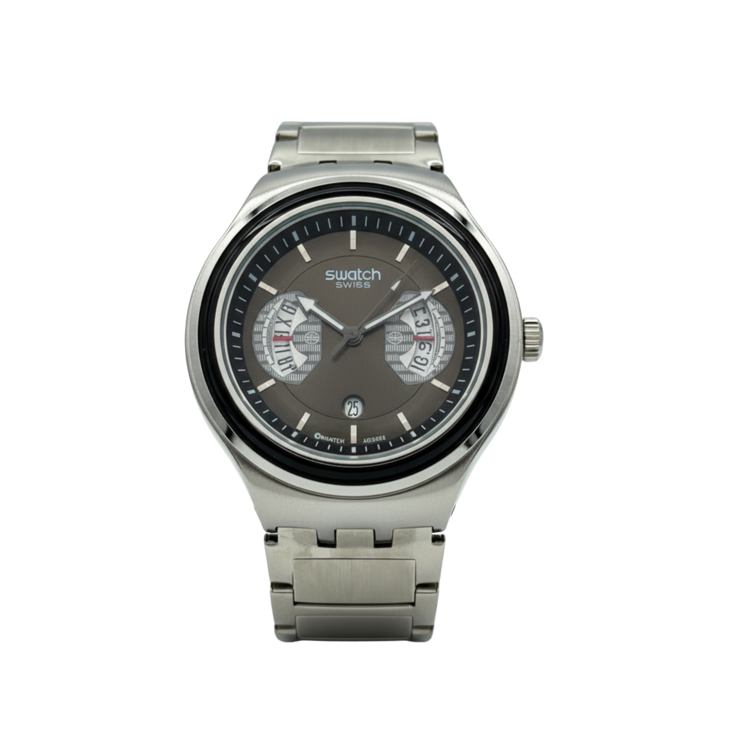 Montre Swatch Irony Chrono Cadran Noir Acier Inoxydable
