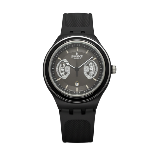 Montre Swatch Chronographe Noire Monochrome - Style Sportif et Discret