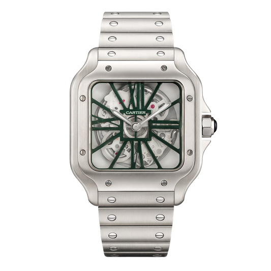 Cartier Santos Skeleton Argent – Bracelet Acier Inoxydable