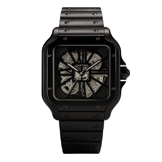 Cartier Santos Skeleton Noir – Edition Acier Black Metal