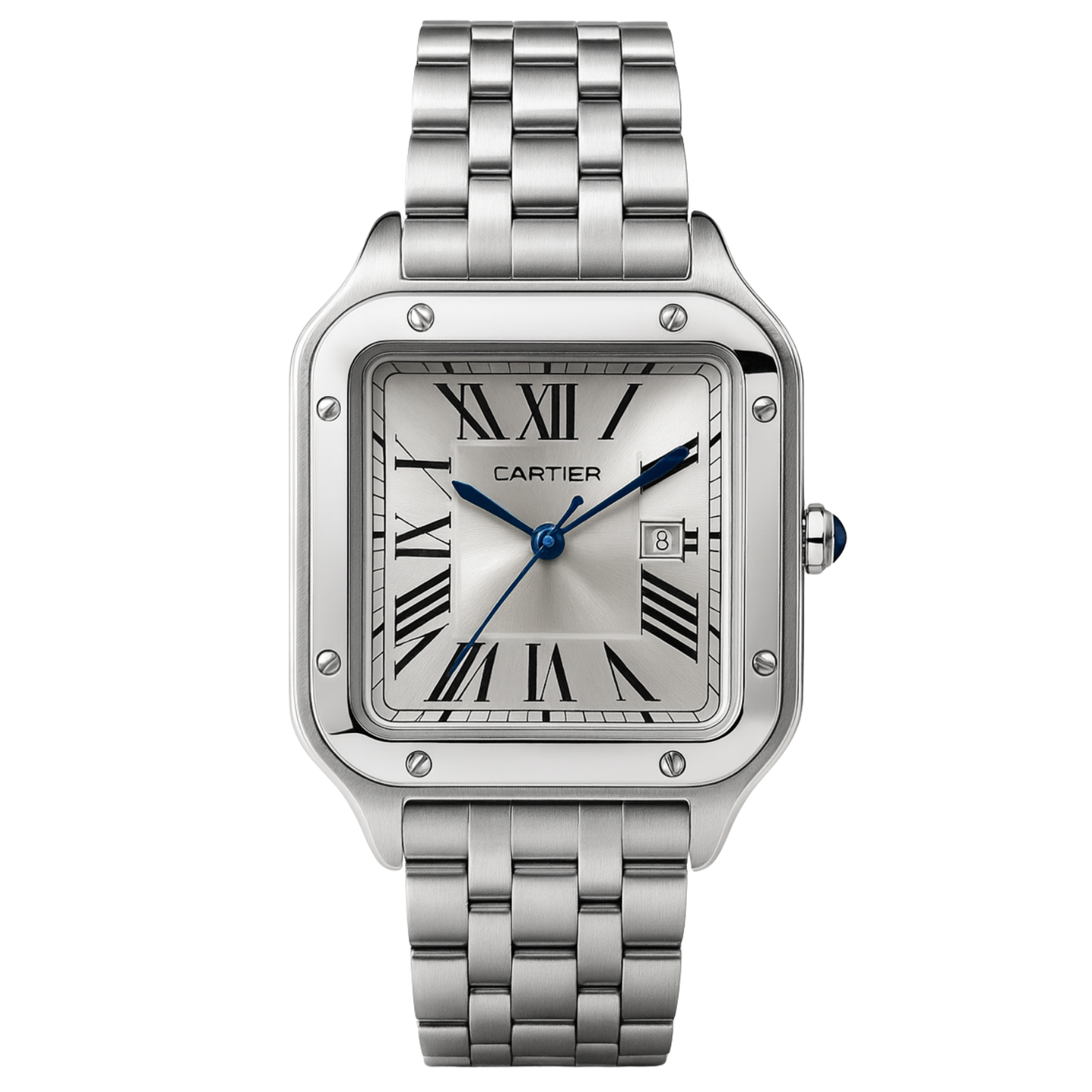 Montre Cartier Style Santos en Acier Inoxydable Argent – Design Classique et Intemporel