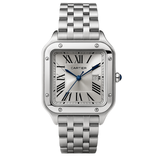 Montre Cartier Style Santos en Acier Inoxydable Argent – Design Classique et Intemporel