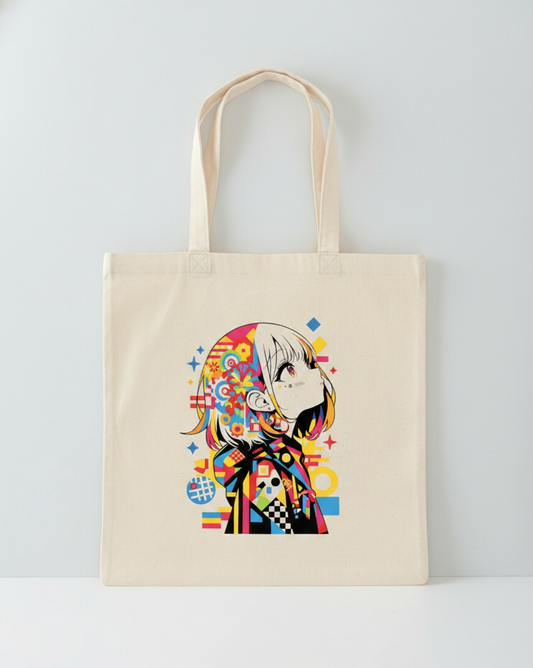 Tote Bag Anime Pop Art - Sac Toile Manga Coloré | Design Kawaii Tunisie