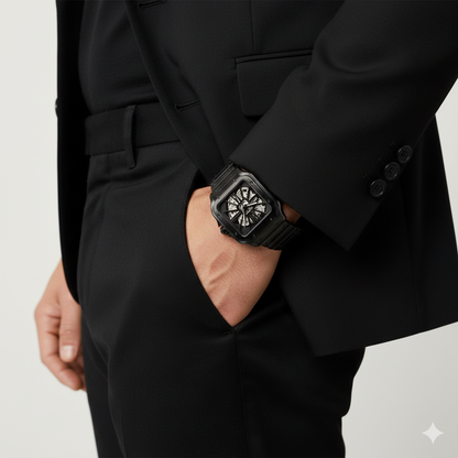 Cartier Santos Skeleton Noir – Edition Acier Black Metal