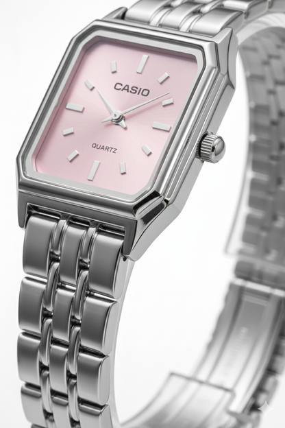 Montre Casio Femme LTP-V007 Cadran Rose Bracelet Acier Inoxydable