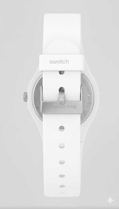 Swatch Femme Blanche Quartz Swiss – Design Élégant Blanc & Beige Doré | Résistante à l’eau, Garantie 2 Ans