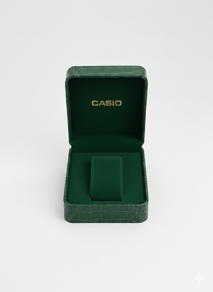 Casio Élégance Verte – Montre Femme Cuir Vert Classique