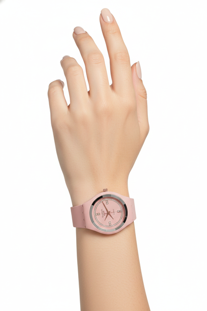 Swatch Pink Crystal Quartz – Elegant Rose Edition (Model: SR-PNK38)