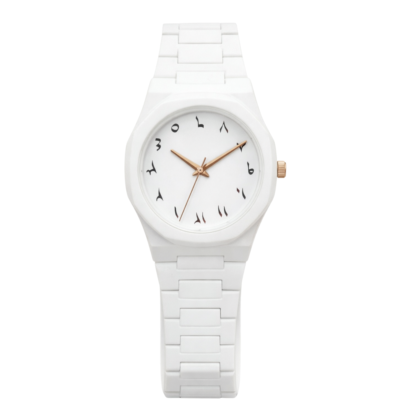 Montre Homme Noir – Cadran Artistique Blanc & Rouge à Chiffres Arabes